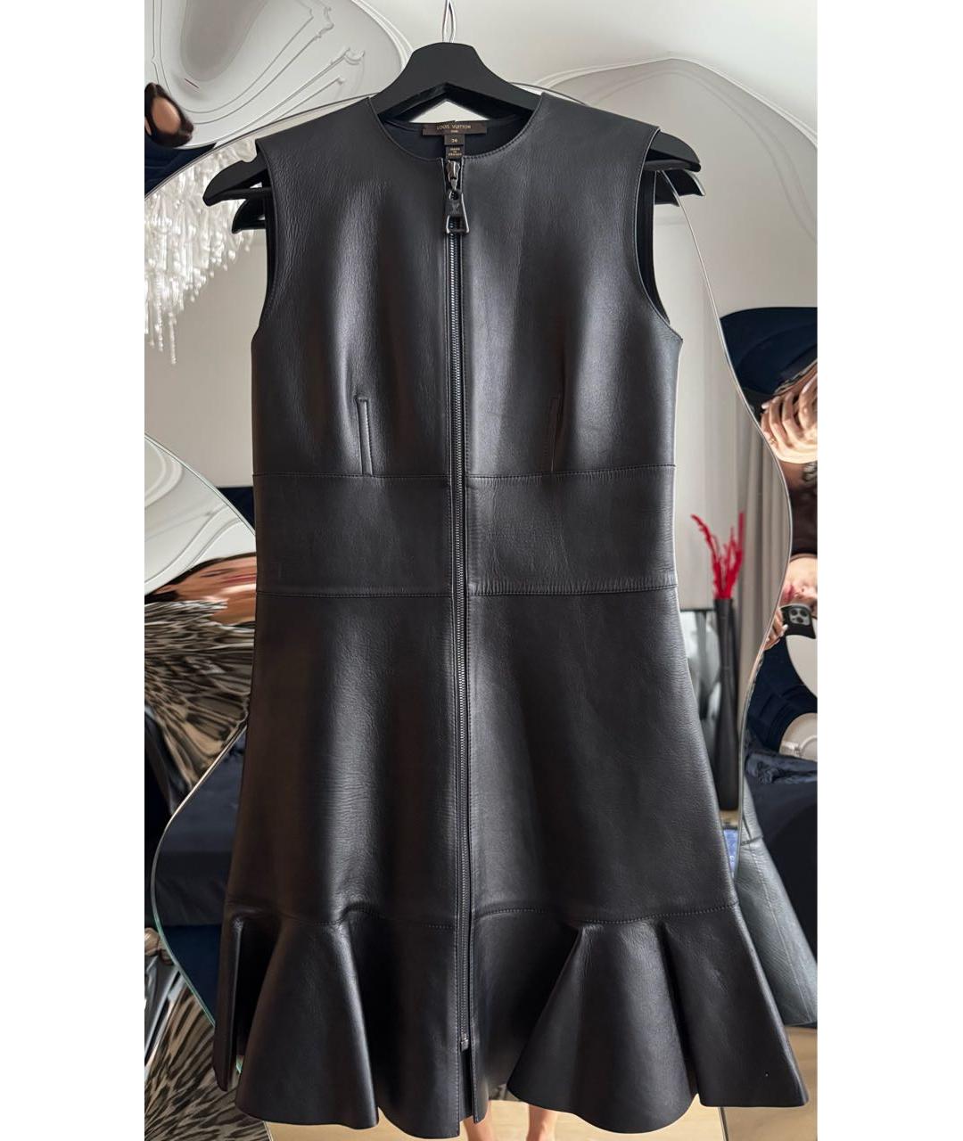 LOUIS VUITTON Черное кожаное платье, фото 5
