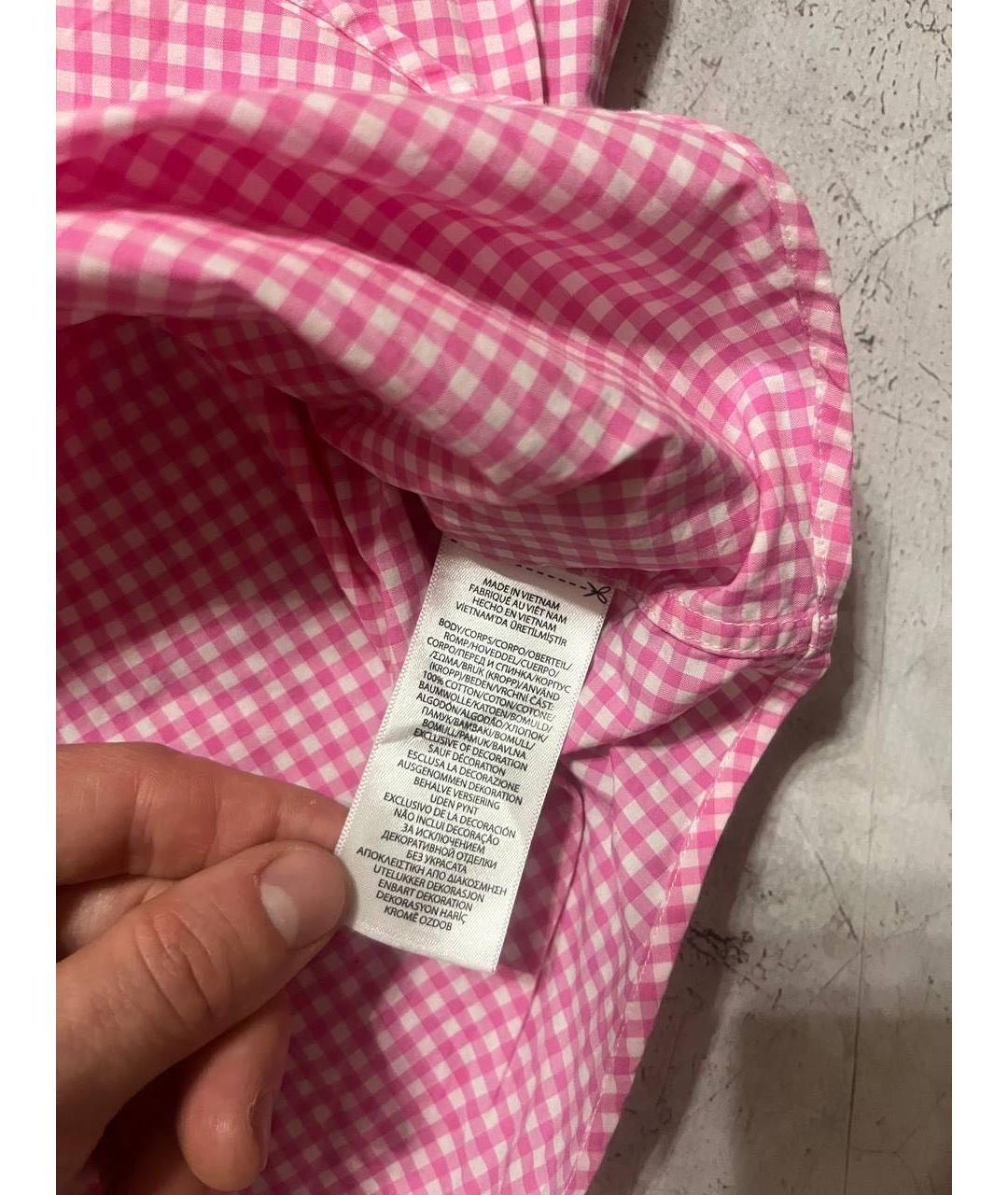 POLO RALPH LAUREN Розовая хлопковая классическая рубашка, фото 3
