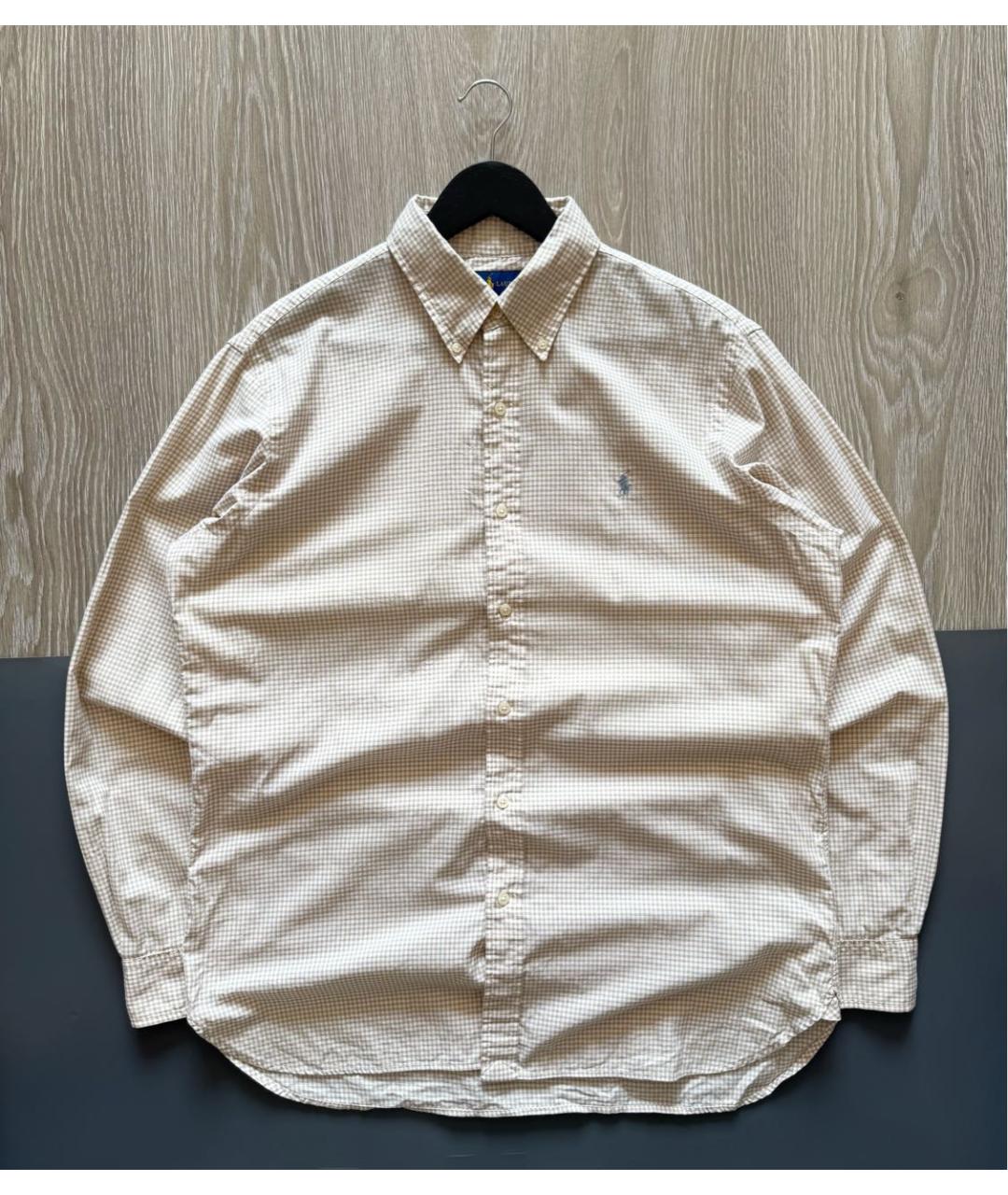 POLO RALPH LAUREN Бежевая хлопковая классическая рубашка, фото 6