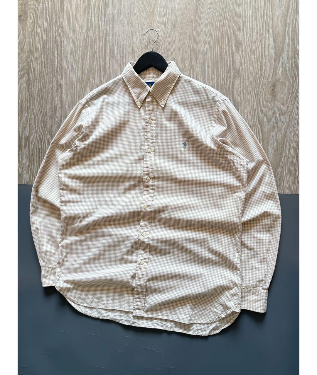 POLO RALPH LAUREN Бежевая хлопковая классическая рубашка, фото 2