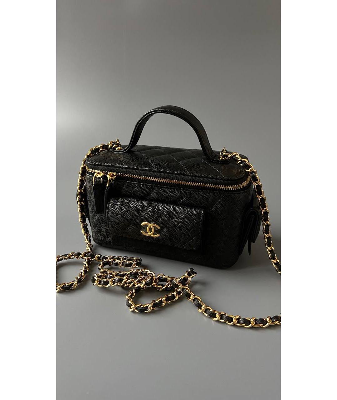 CHANEL Черная кожаная сумка через плечо, фото 6