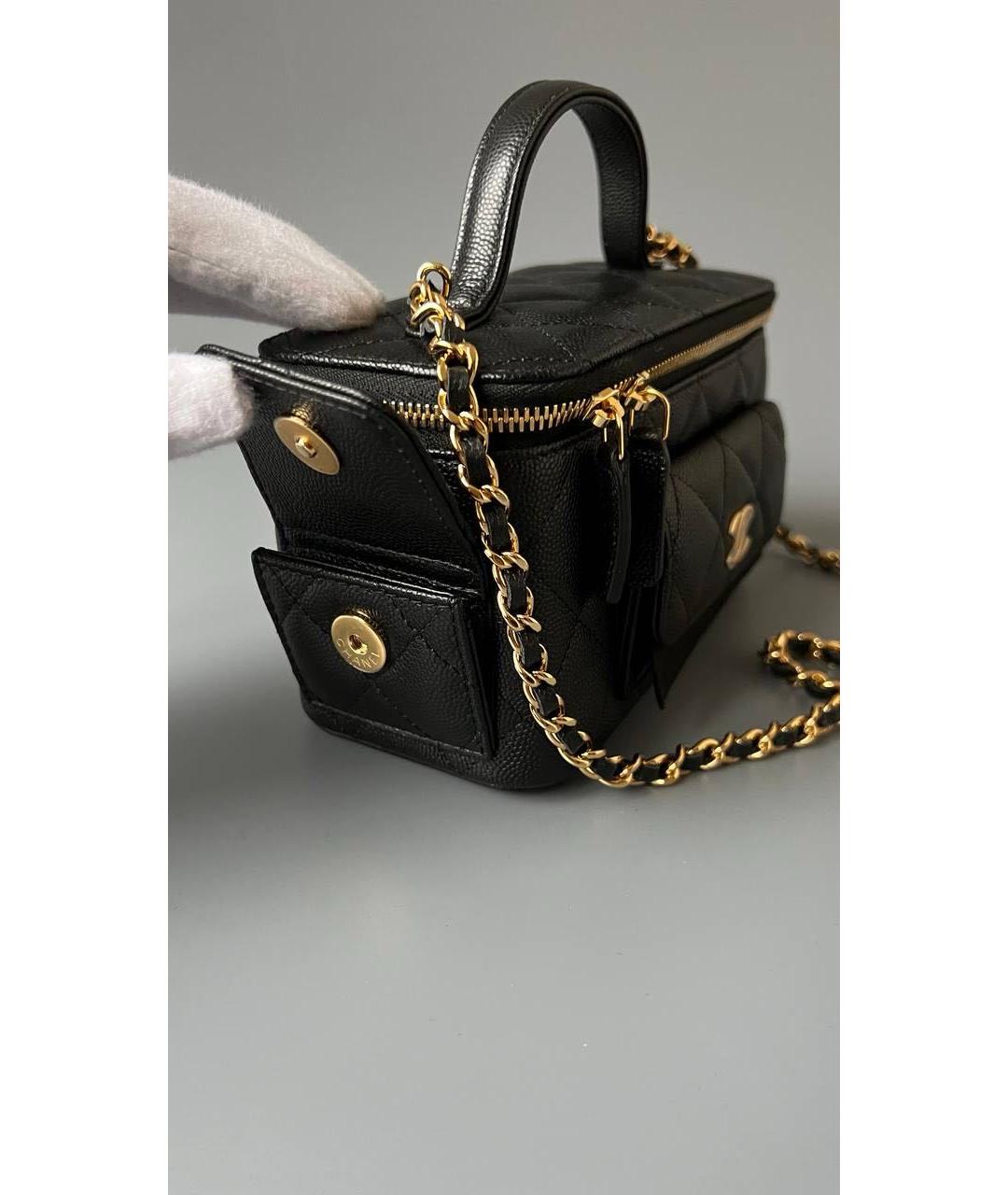 CHANEL Черная кожаная сумка через плечо, фото 3