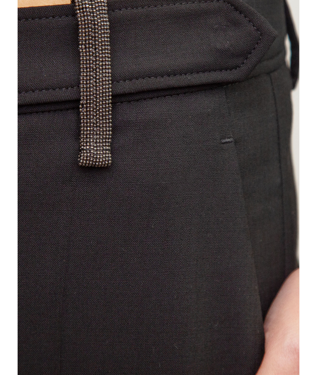 BRUNELLO CUCINELLI Черные хлопковые прямые брюки, фото 4