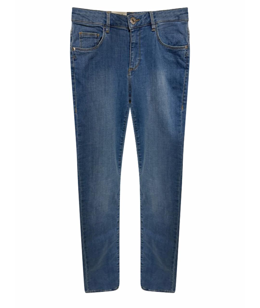 TRUSSARDI Голубые хлопковые джинсы слим, фото 1