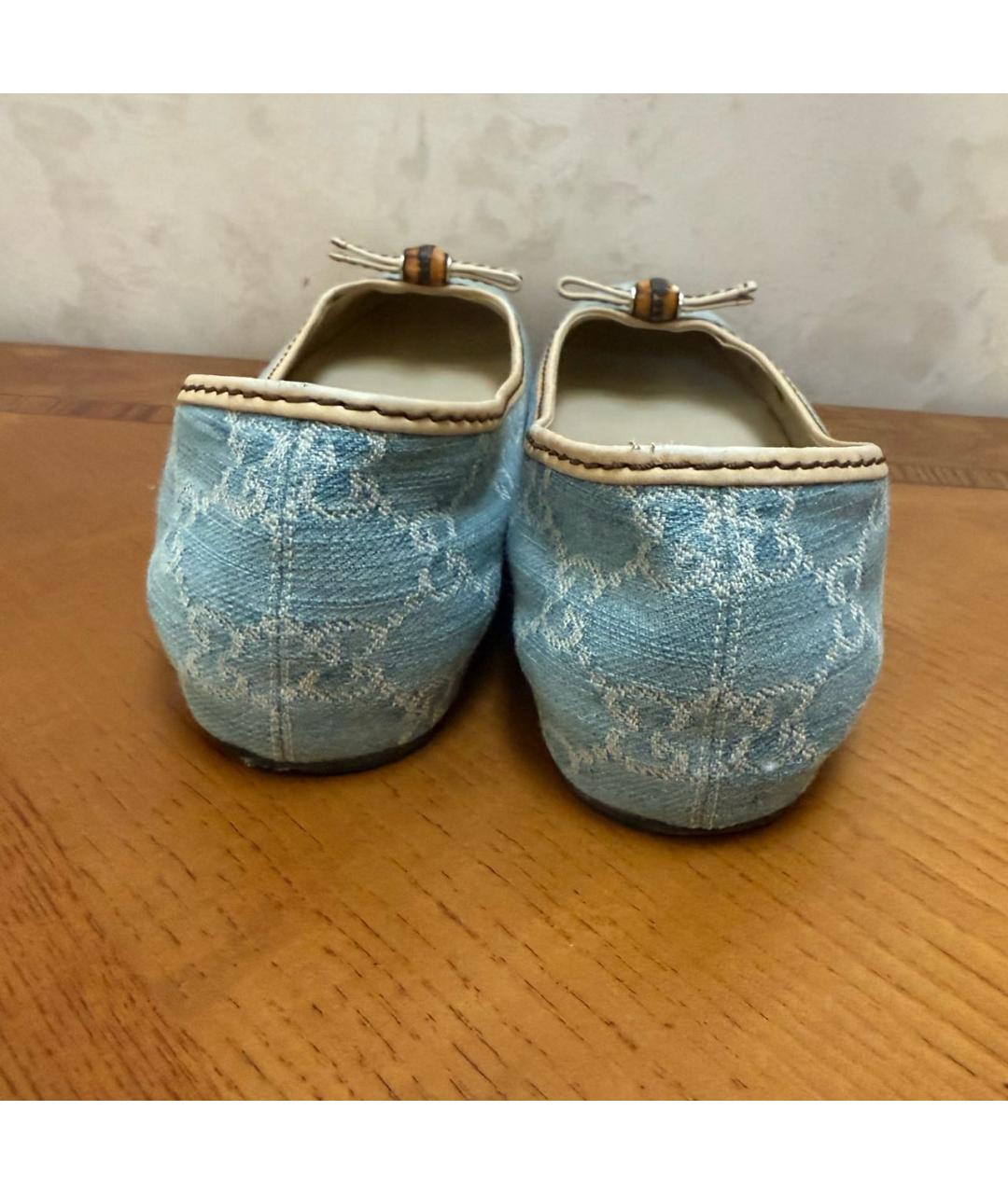 GUCCI Голубые балетки, фото 4