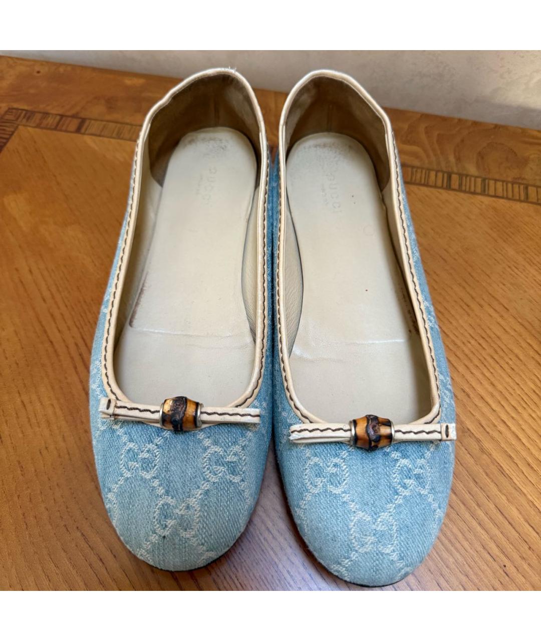 GUCCI Голубые балетки, фото 2