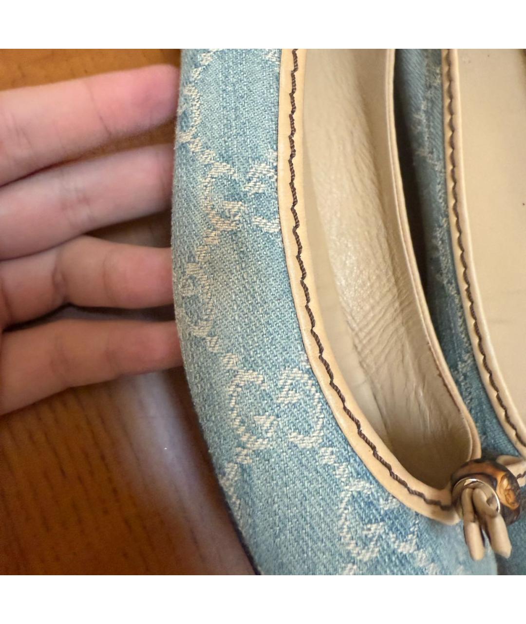 GUCCI Голубые балетки, фото 3