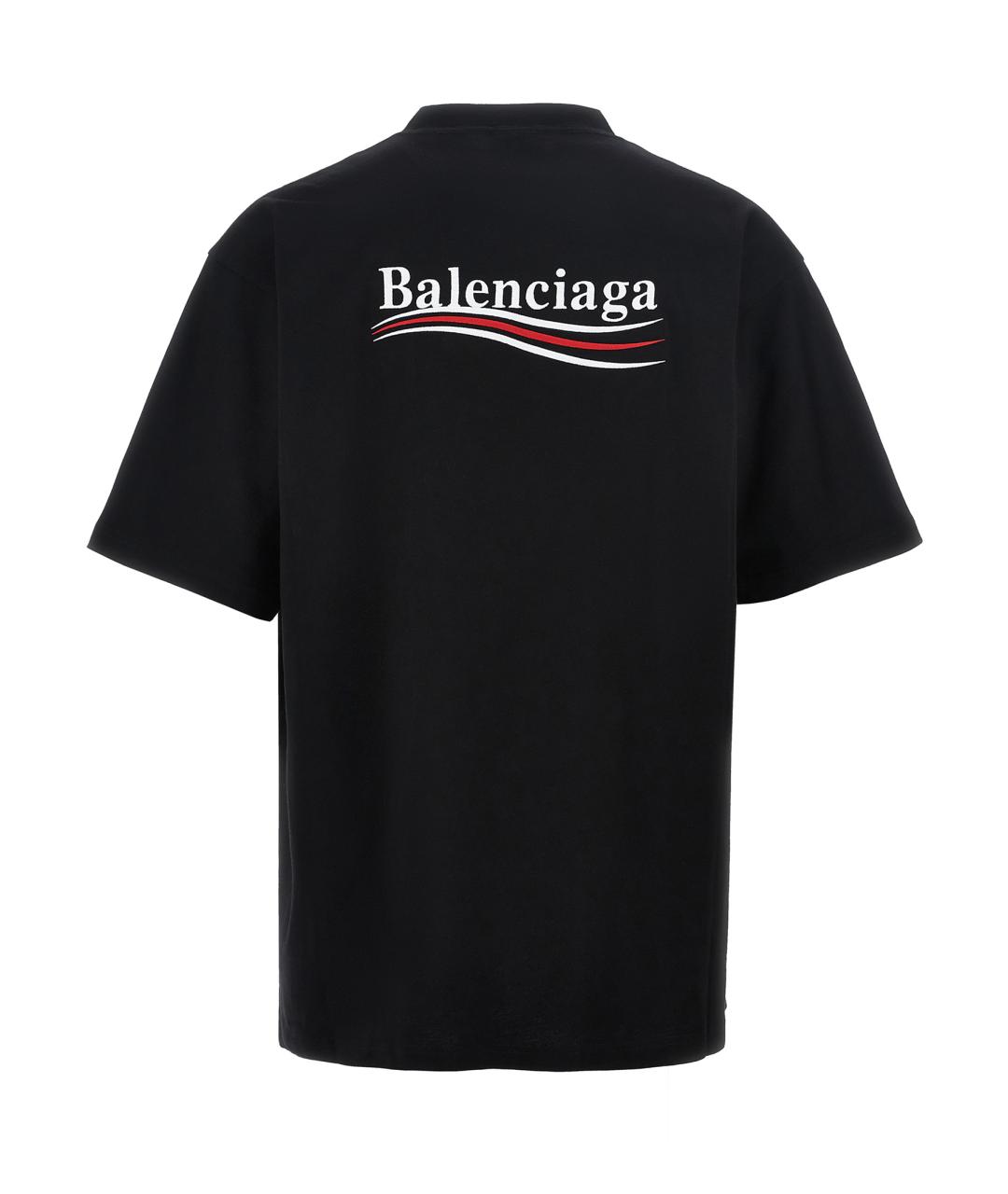 BALENCIAGA Черная хлопковая футболка, фото 2