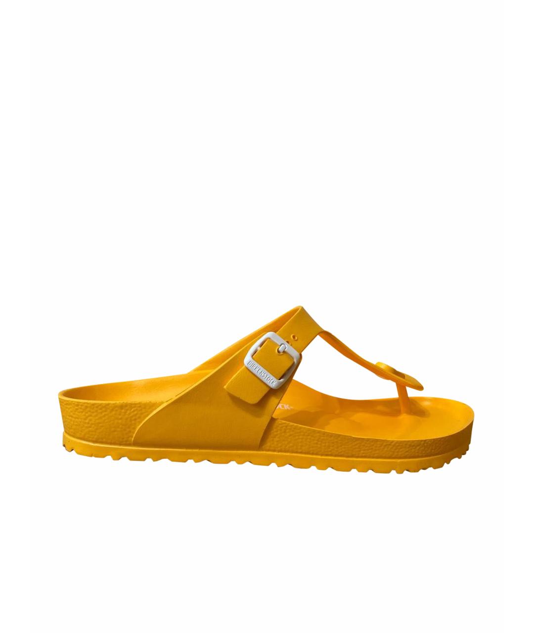 BIRKENSTOCK Желтые резиновые шлепанцы, фото 1