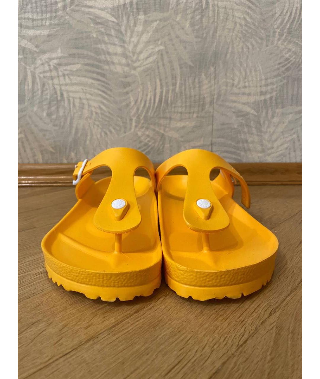 BIRKENSTOCK Желтые резиновые шлепанцы, фото 2