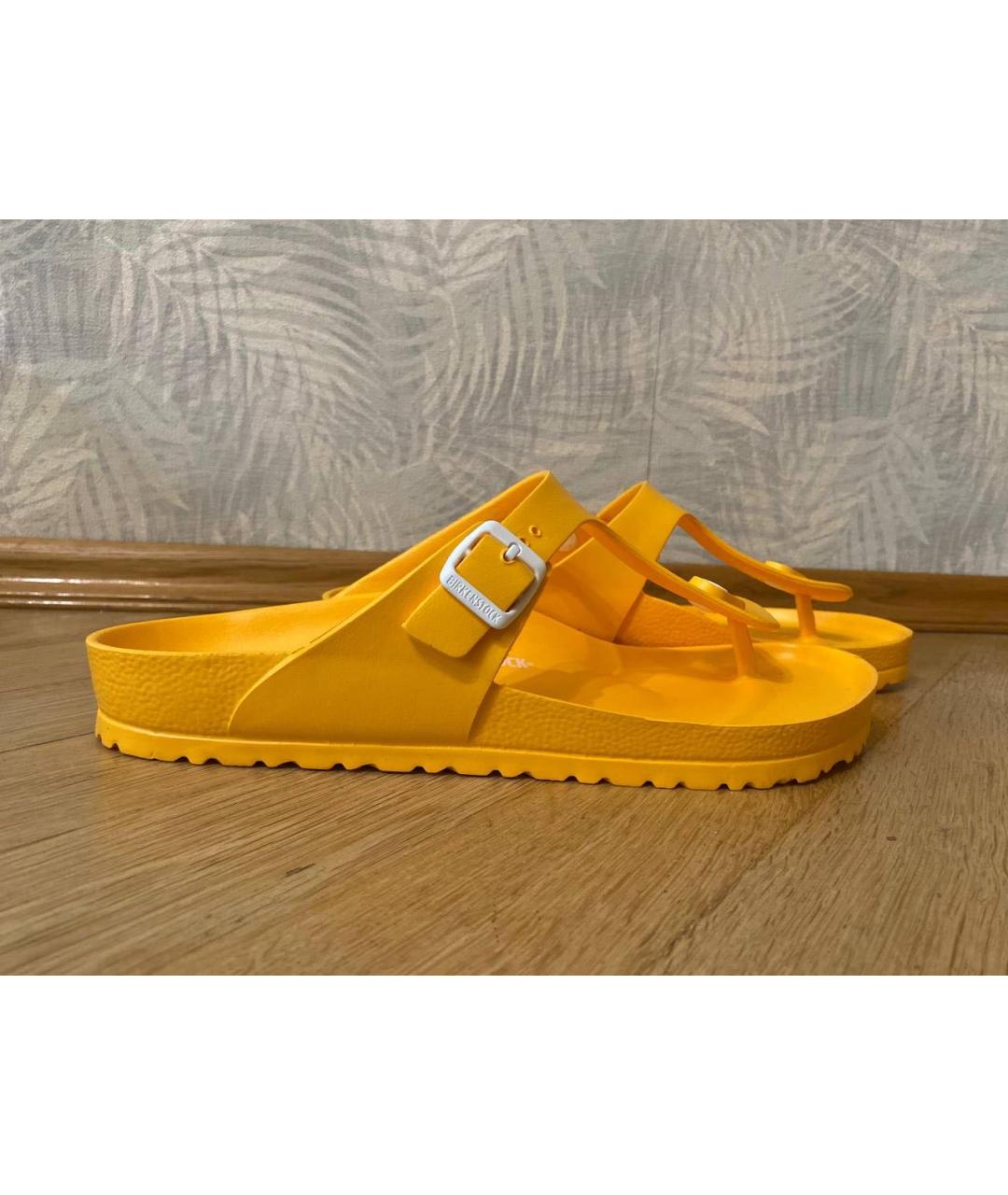 BIRKENSTOCK Желтые резиновые шлепанцы, фото 6