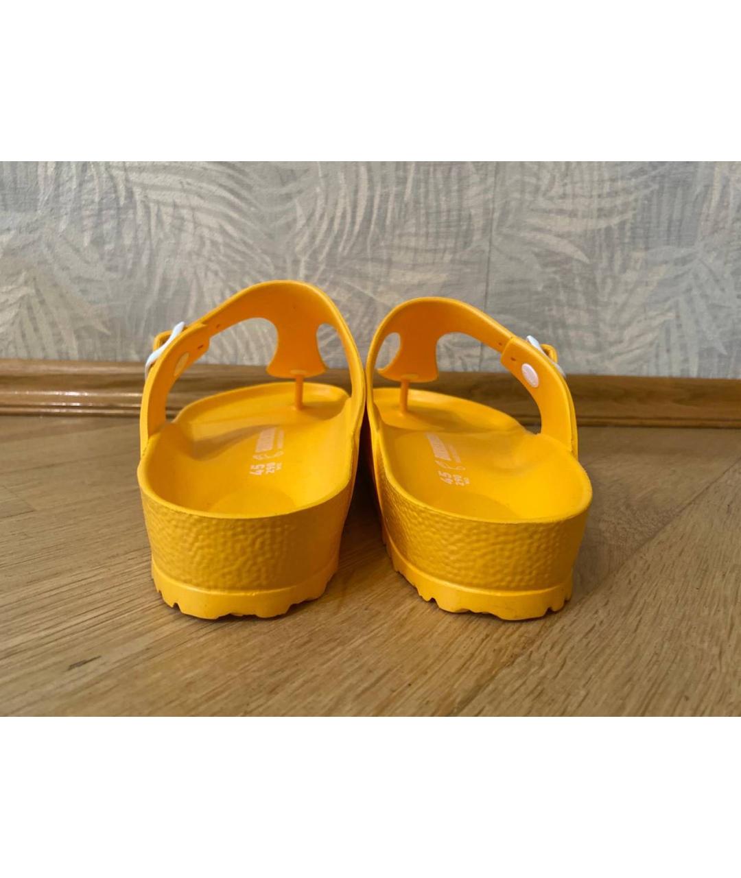 BIRKENSTOCK Желтые резиновые шлепанцы, фото 4