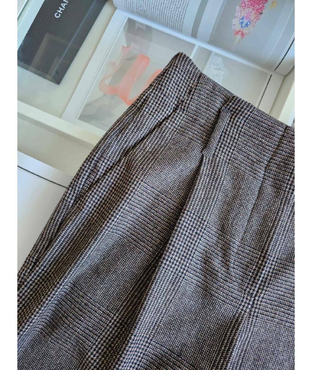 BRUNELLO CUCINELLI Коричневые хлопковые брюки широкие, фото 4