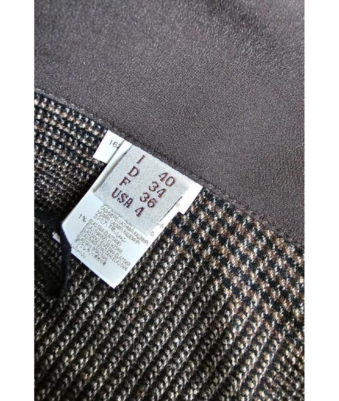 BRUNELLO CUCINELLI Коричневые хлопковые брюки широкие, фото 9