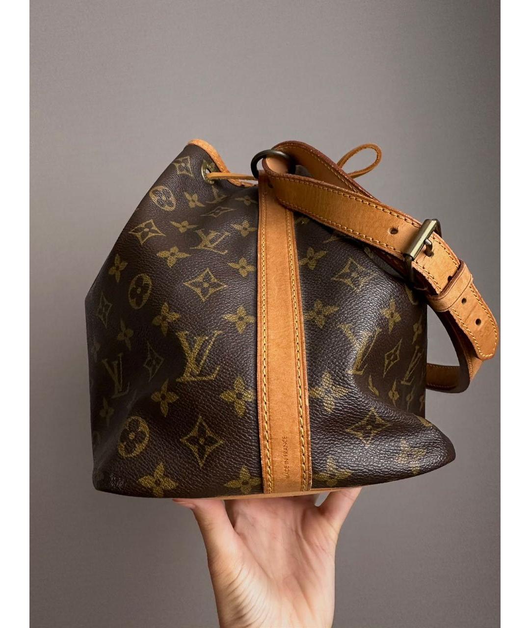 LOUIS VUITTON Коричневая кожаная сумка через плечо, фото 3