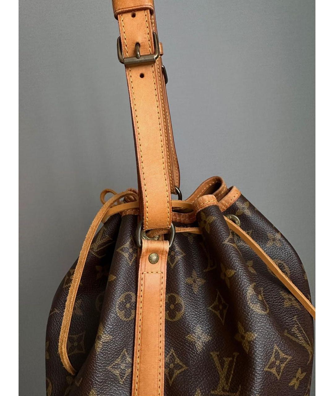 LOUIS VUITTON Коричневая кожаная сумка через плечо, фото 6