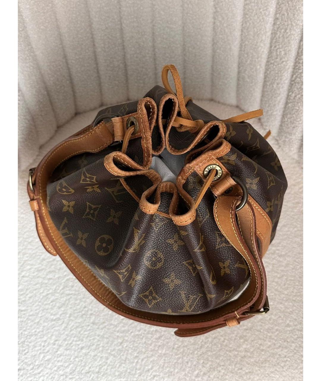 LOUIS VUITTON Коричневая кожаная сумка через плечо, фото 4