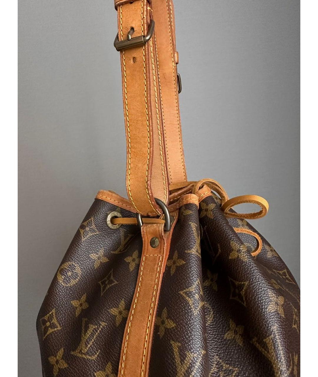 LOUIS VUITTON Коричневая кожаная сумка через плечо, фото 8