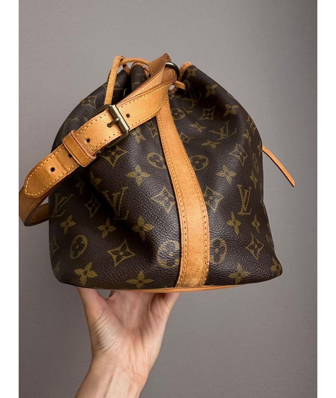 LOUIS VUITTON Коричневая кожаная сумка через плечо, фото 7
