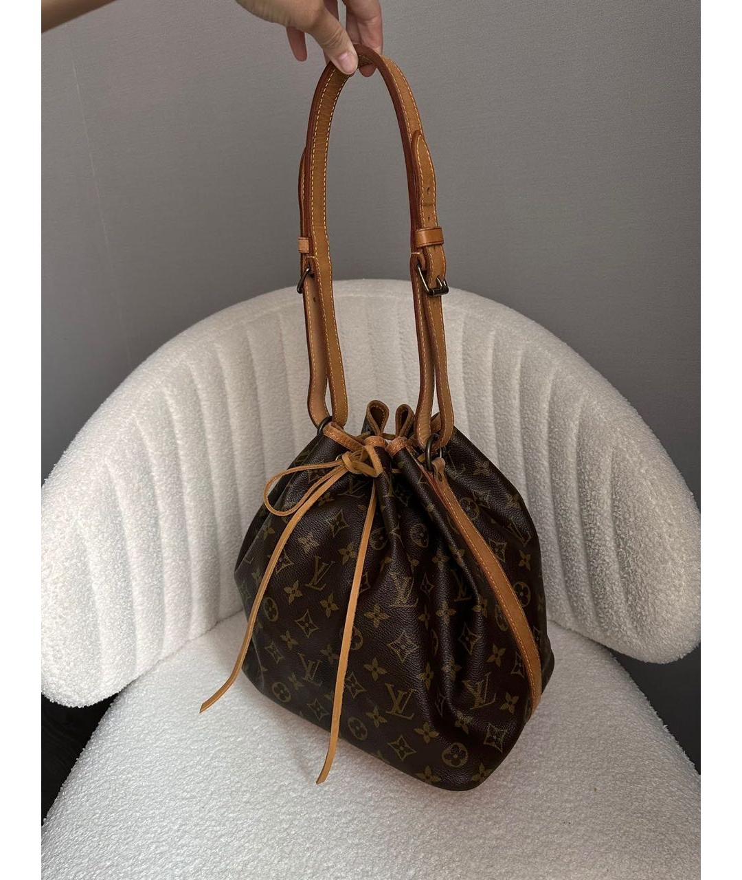 LOUIS VUITTON Коричневая кожаная сумка через плечо, фото 2