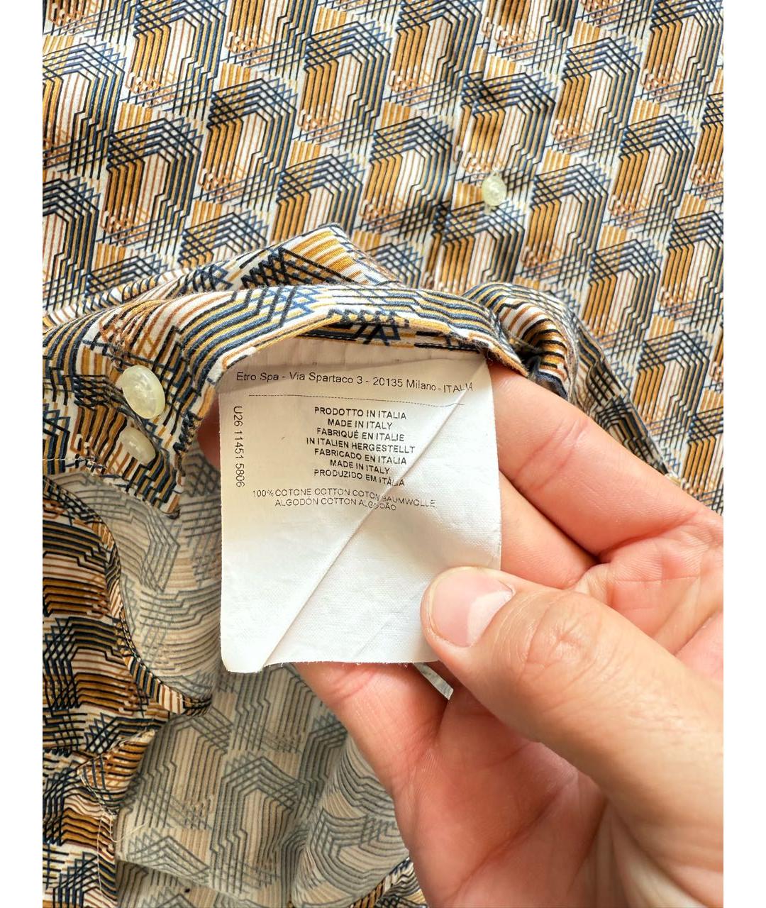ETRO Мульти хлопковая классическая рубашка, фото 4
