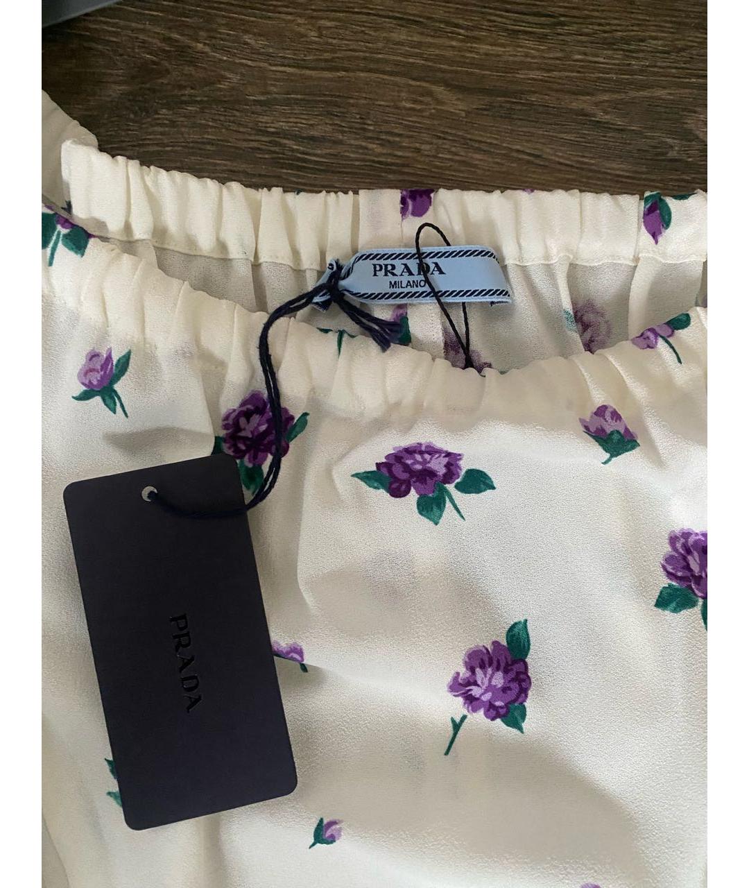 PRADA Белое вискозное повседневное платье, фото 4