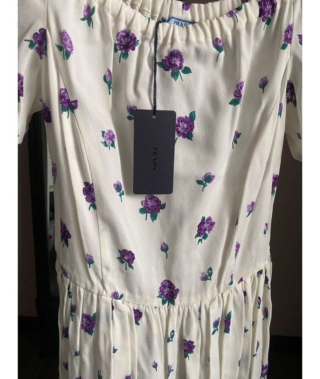 PRADA Белое вискозное повседневное платье, фото 3
