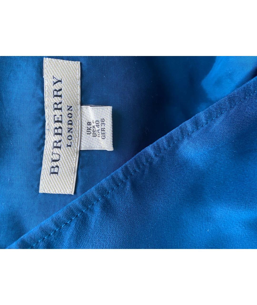BURBERRY Синее полиэстеровое повседневное платье, фото 4