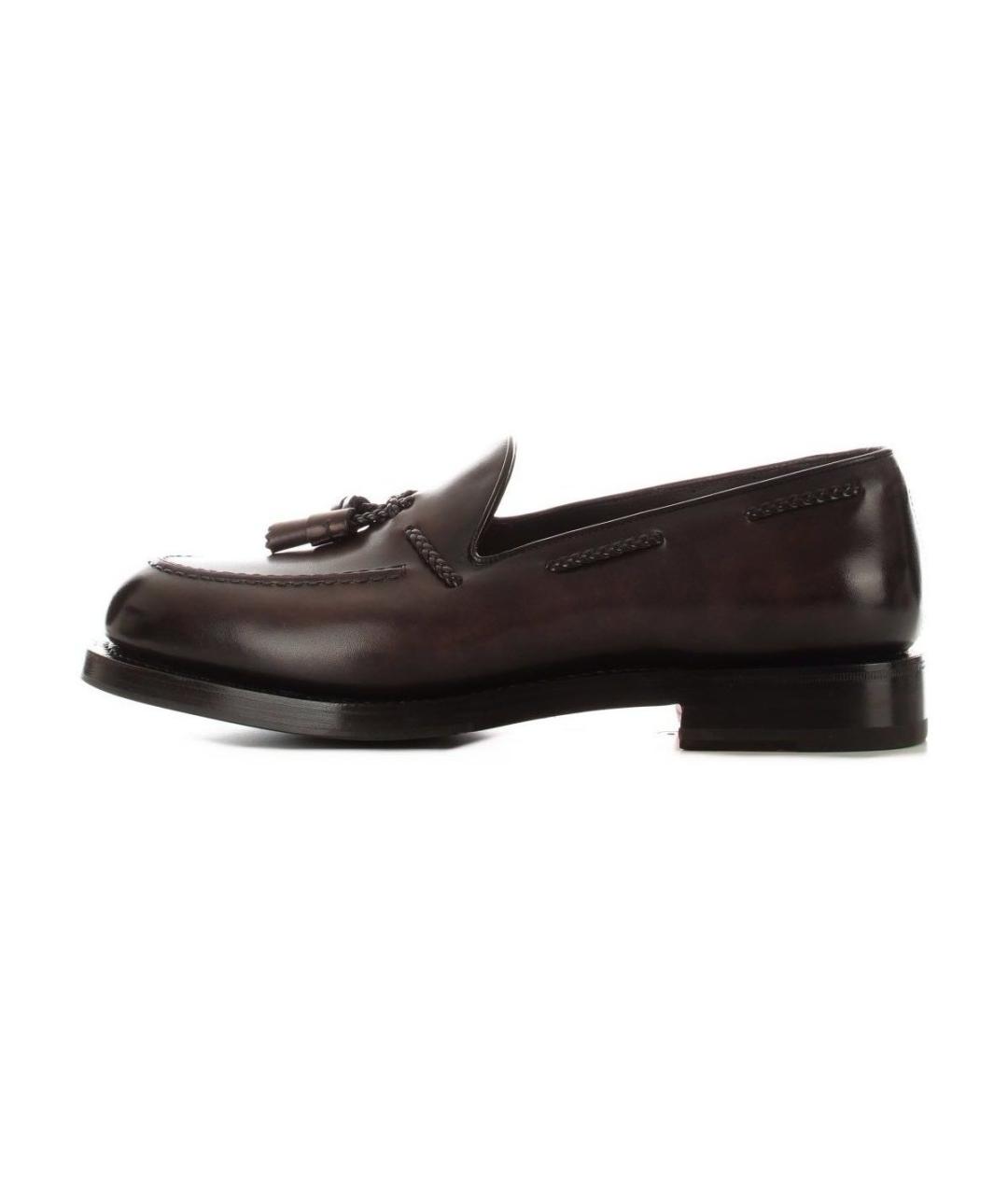 SANTONI Коричневые кожаные лоферы, фото 7