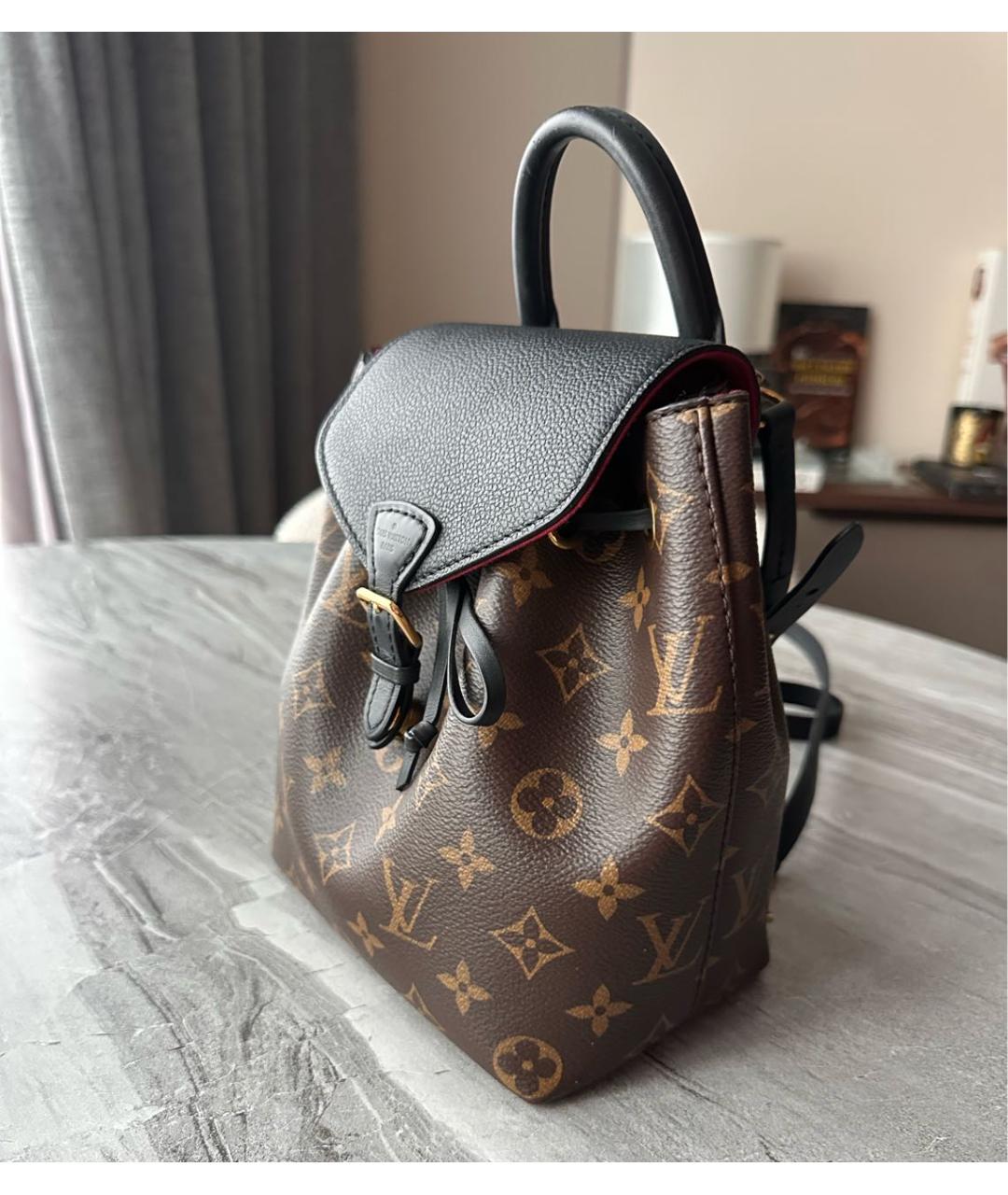 LOUIS VUITTON Коричневый кожаный рюкзак, фото 2
