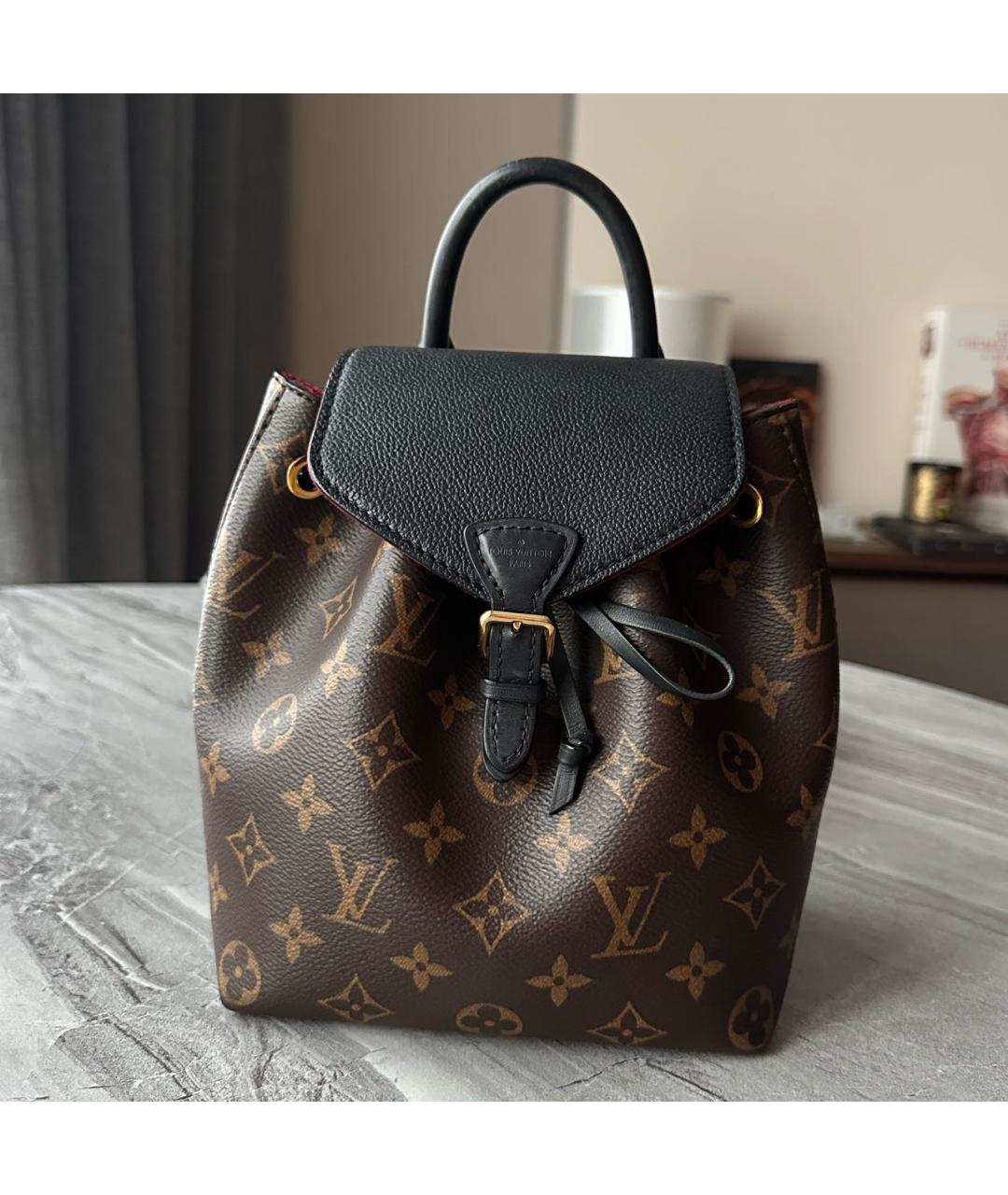LOUIS VUITTON Коричневый кожаный рюкзак, фото 9