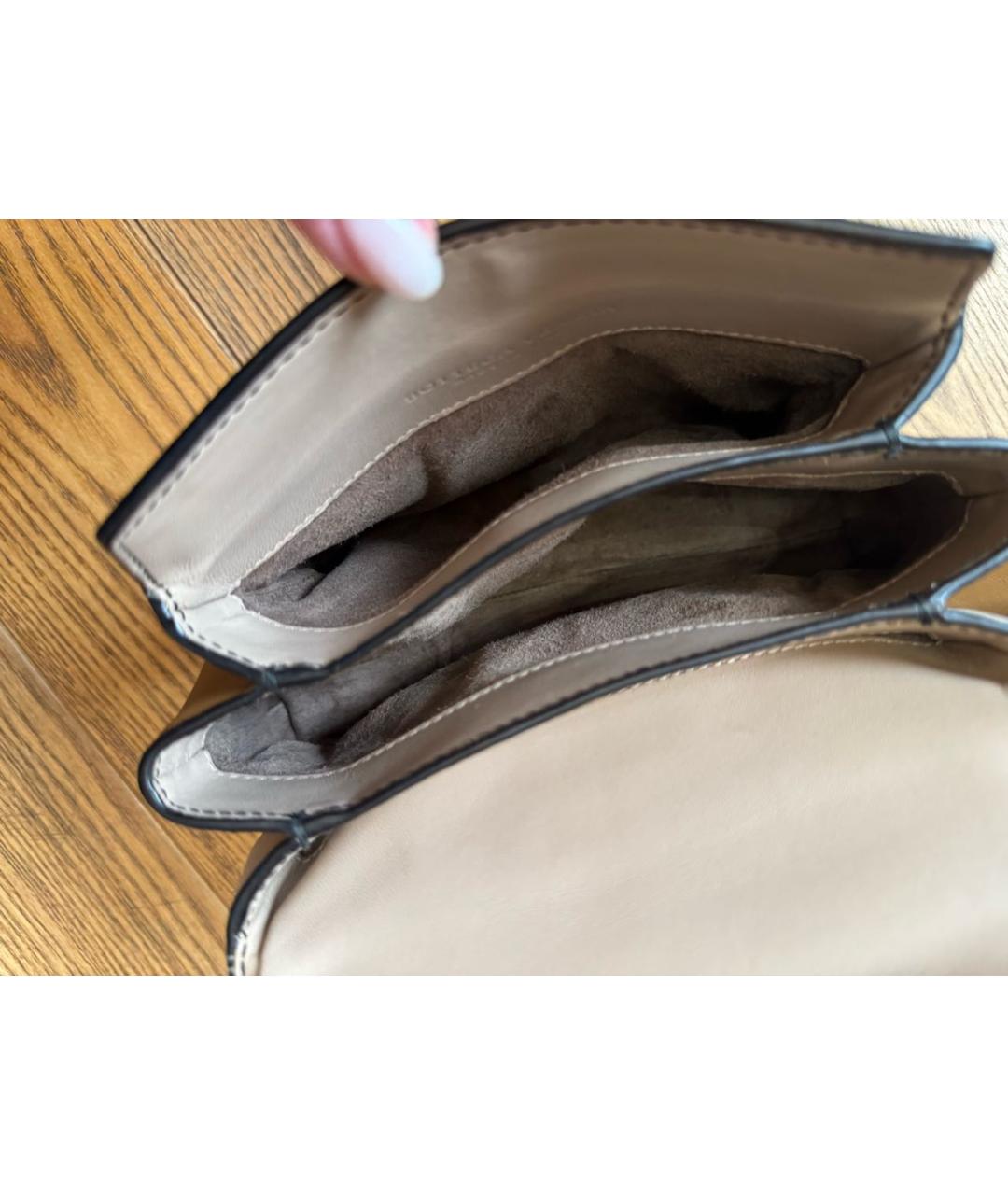 BOTTEGA VENETA Бежевая кожаная сумка через плечо, фото 6