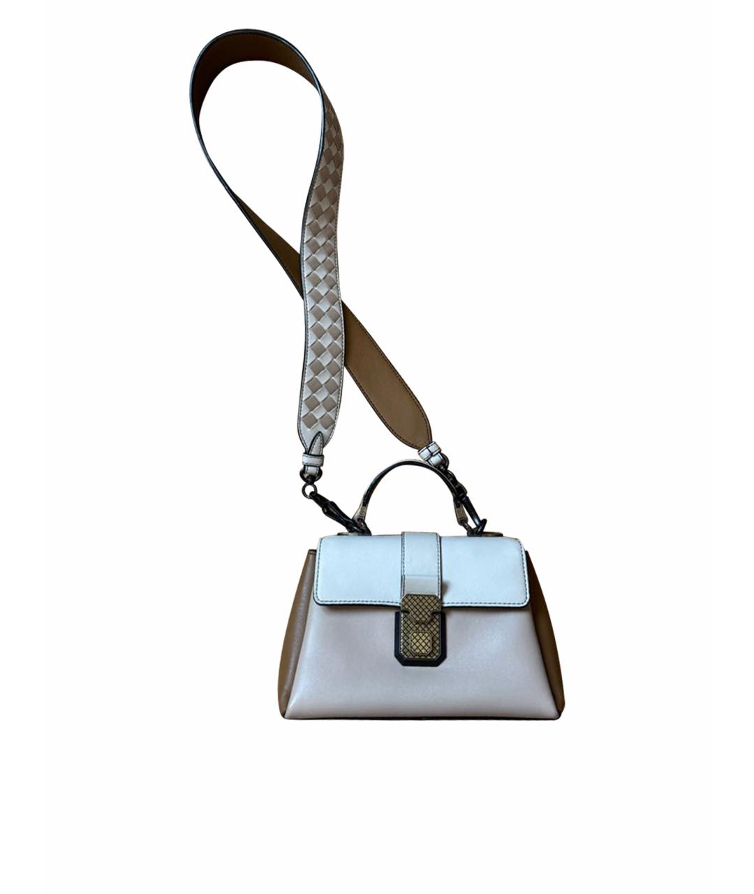 BOTTEGA VENETA Бежевая кожаная сумка через плечо, фото 1