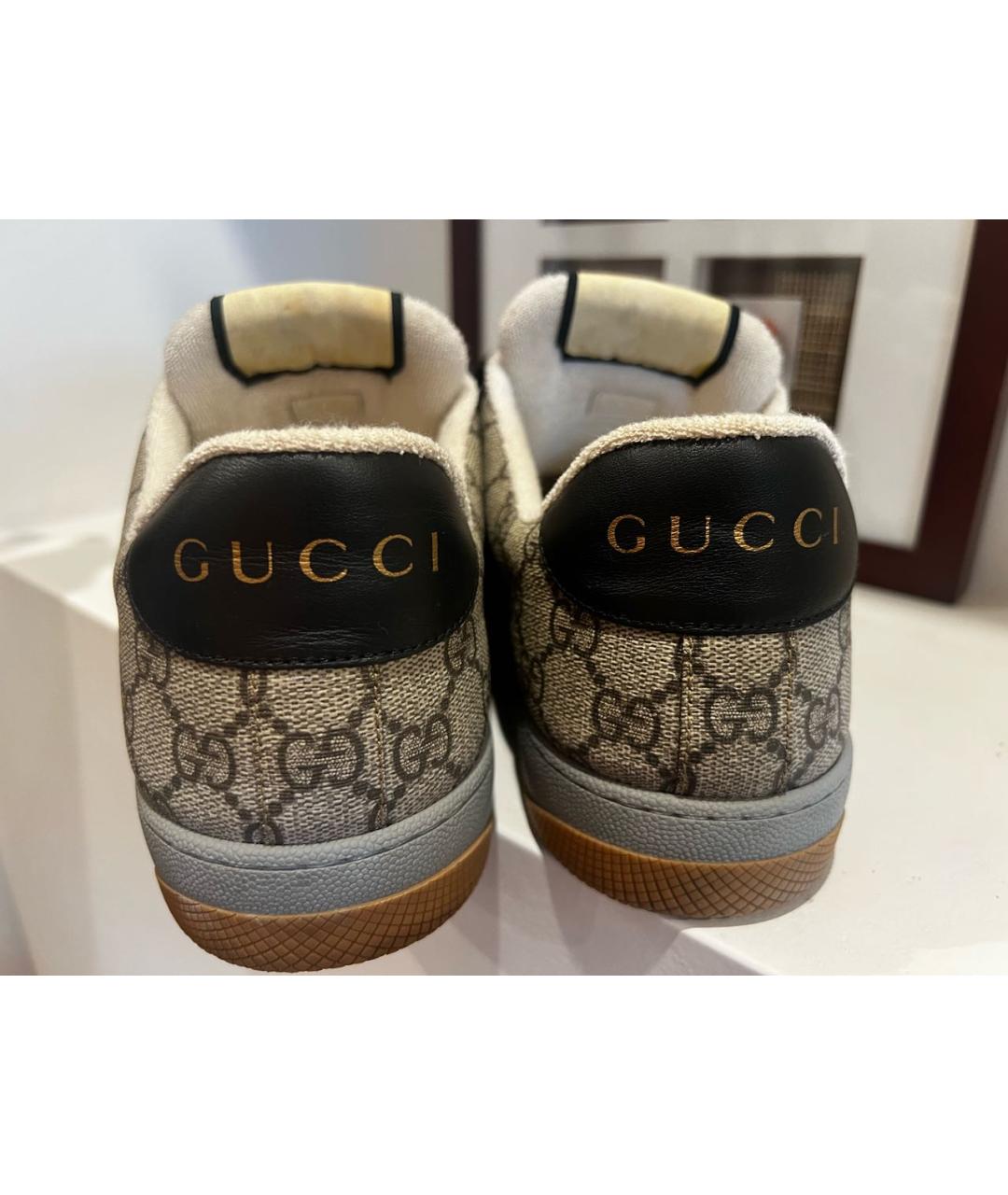 GUCCI Бежевые низкие кроссовки / кеды, фото 4