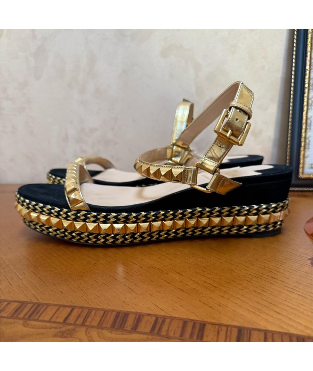 CHRISTIAN LOUBOUTIN Золотые эспадрильи, фото 6