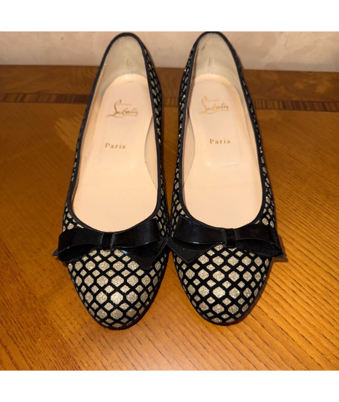 CHRISTIAN LOUBOUTIN Золотые балетки, фото 2