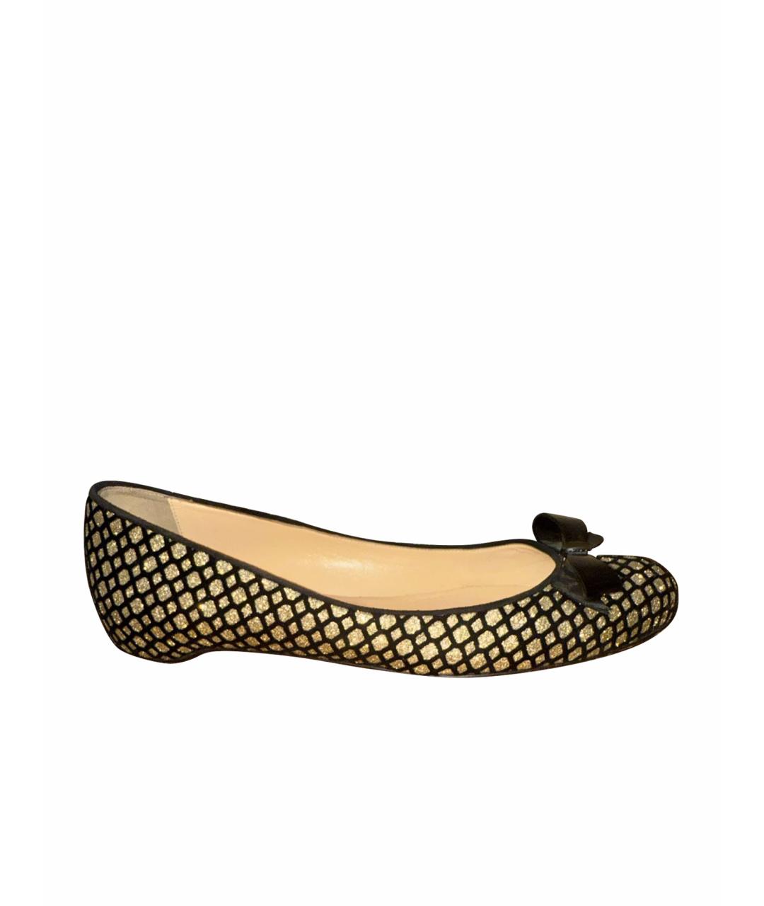 CHRISTIAN LOUBOUTIN Золотые балетки, фото 1