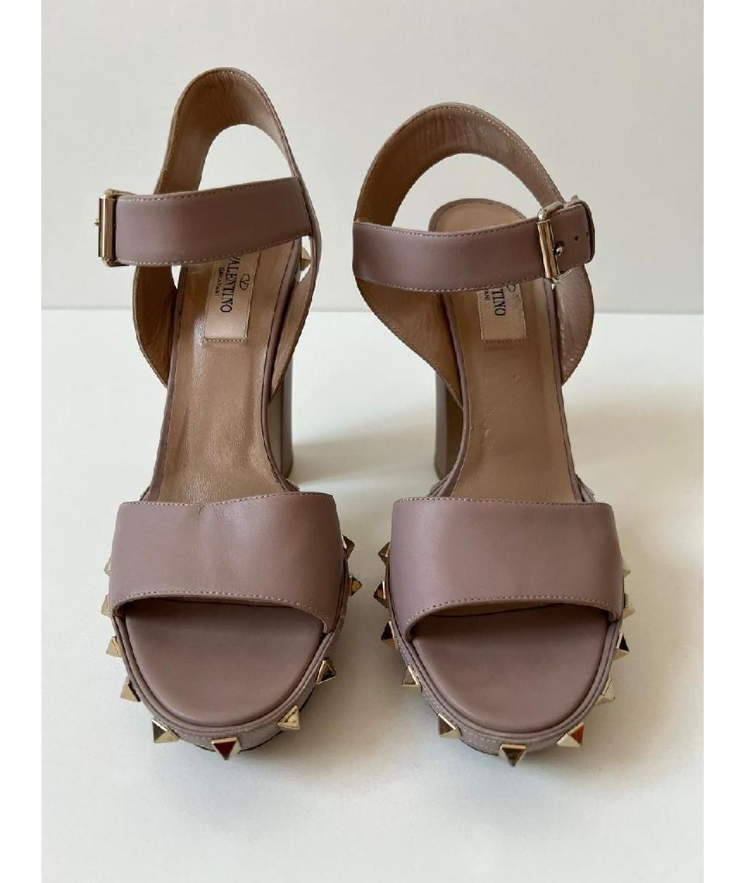 VALENTINO Коричневые кожаные босоножки, фото 2