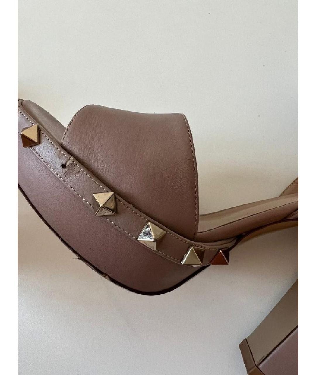 VALENTINO Коричневые кожаные босоножки, фото 7