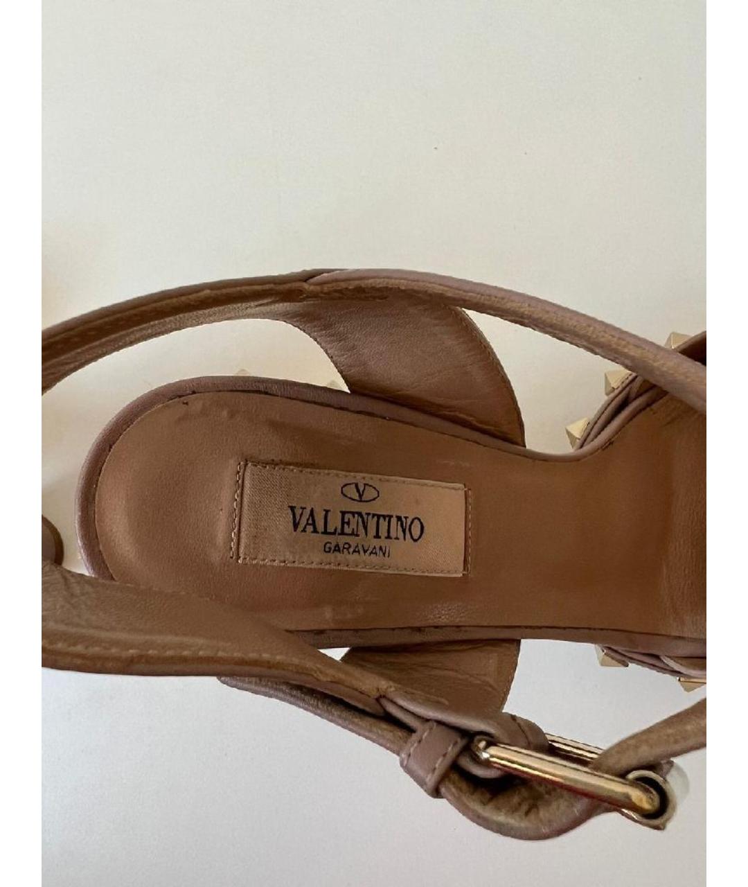 VALENTINO Коричневые кожаные босоножки, фото 5