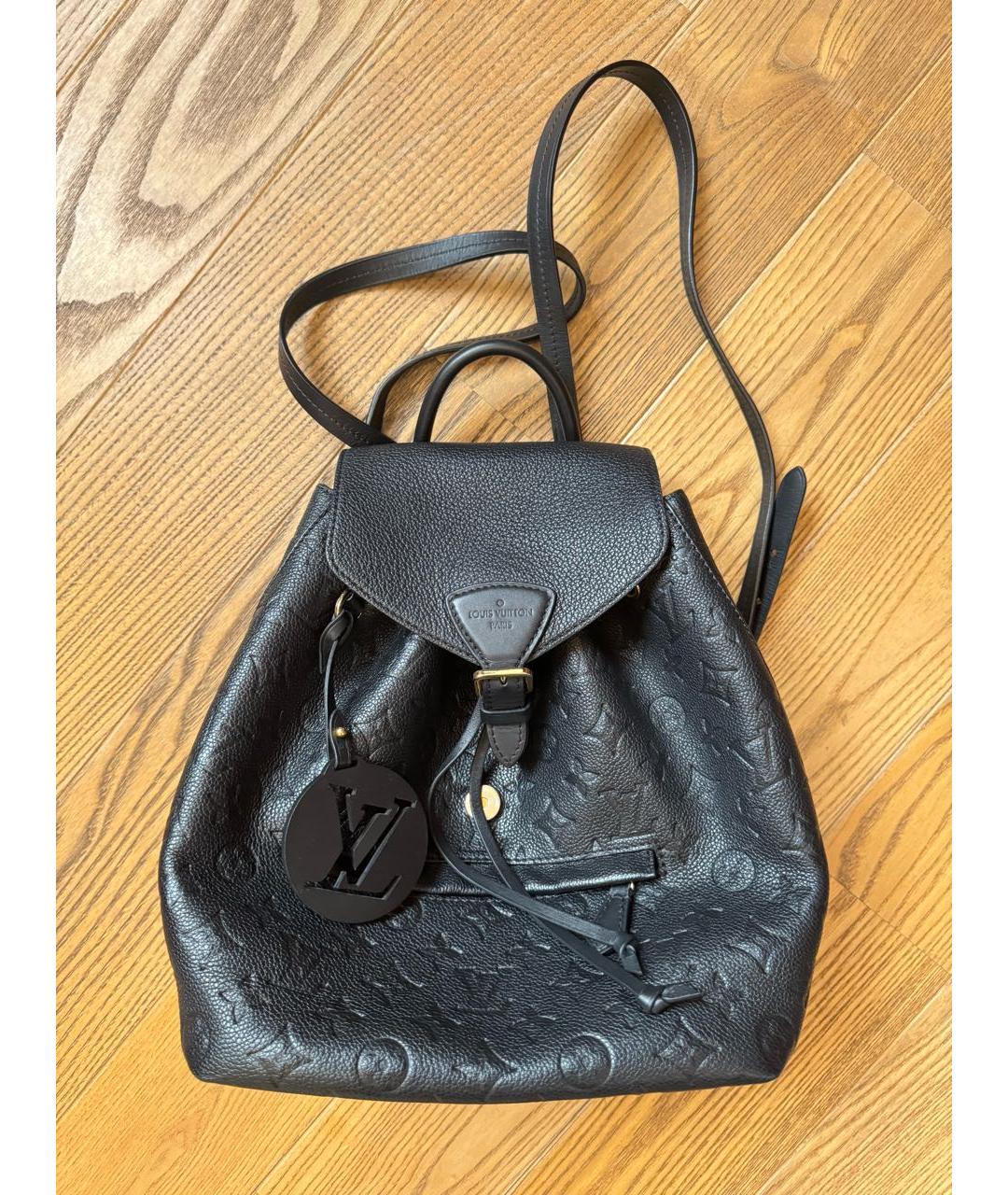 LOUIS VUITTON Черный кожаный рюкзак, фото 8