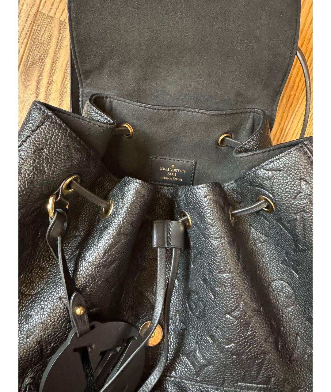 LOUIS VUITTON Черный кожаный рюкзак, фото 4