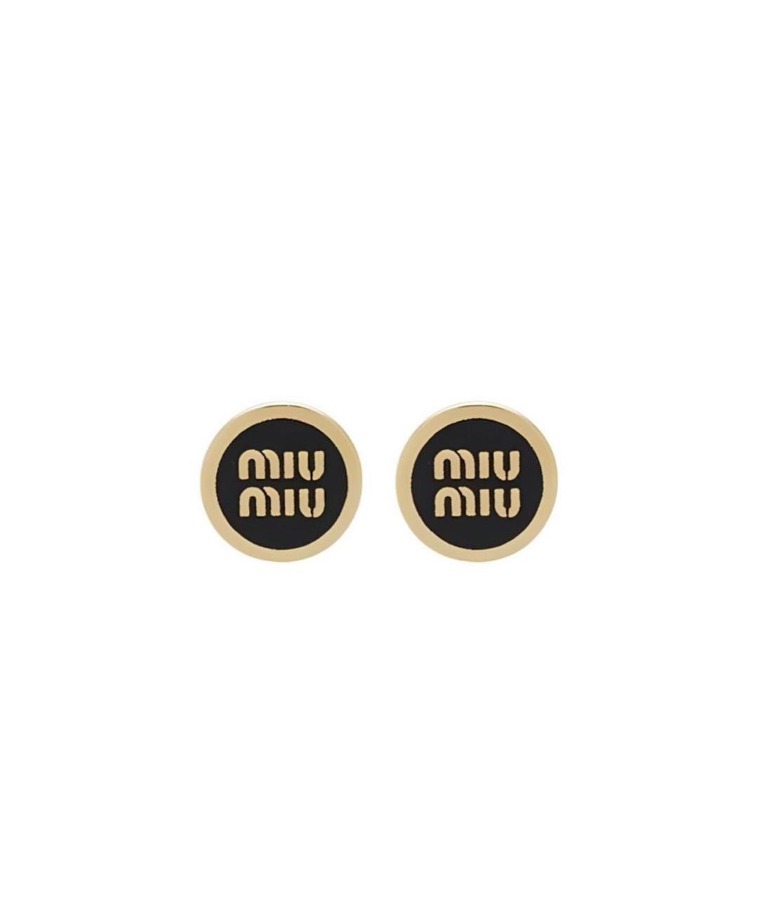 MIU MIU Черные металлические серьги, фото 1