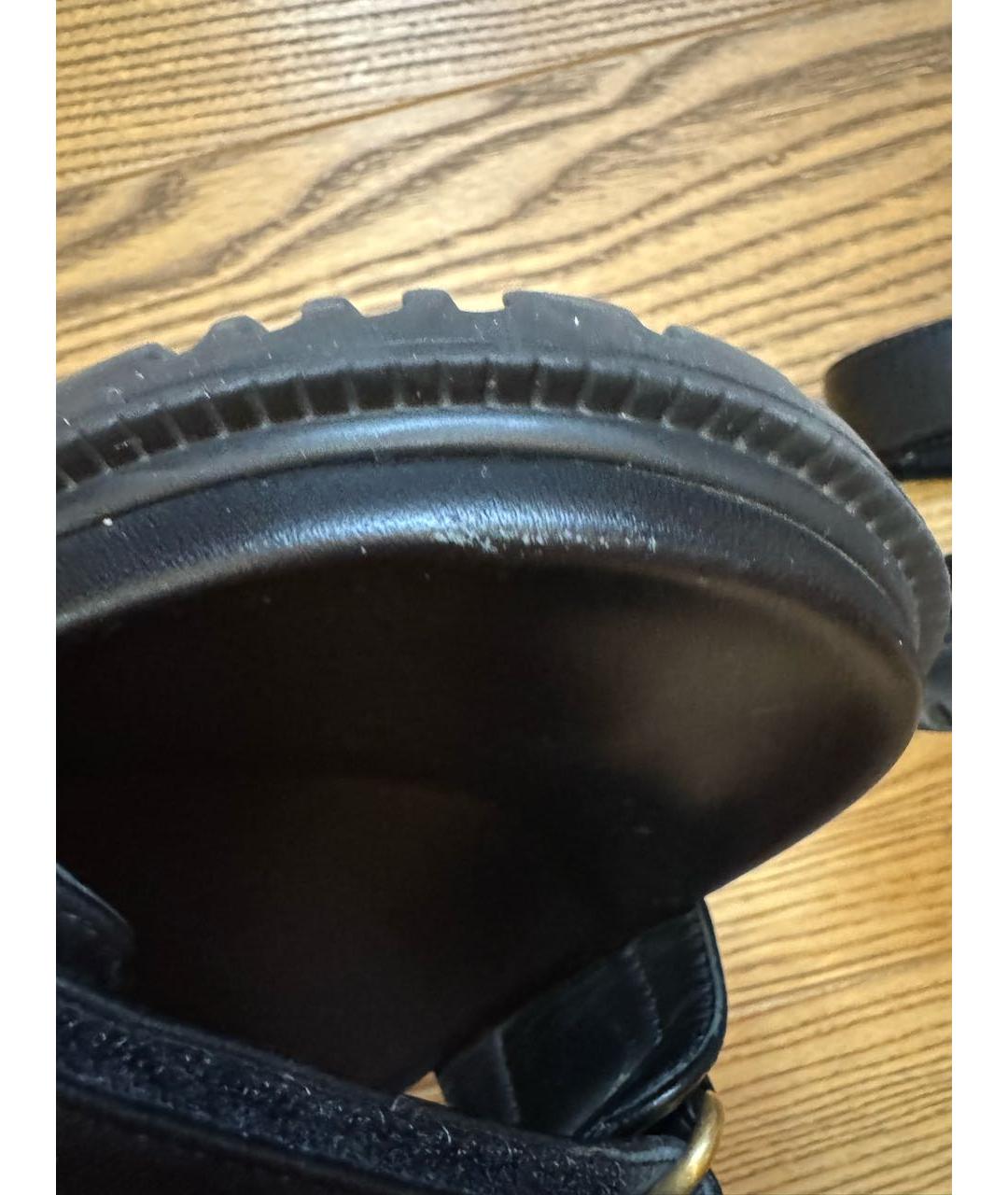 CHRISTIAN DIOR Черные кожаные сандалии, фото 5