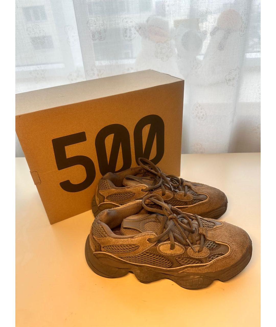 ADIDAS YEEZY Коричневые замшевые кроссовки, фото 9