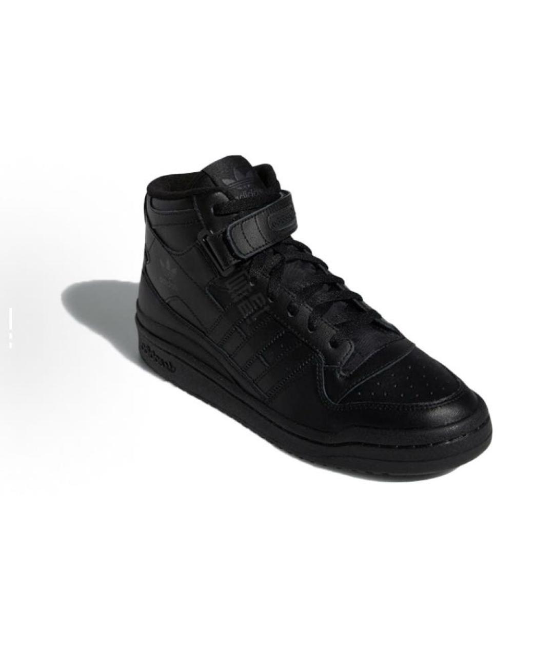 ADIDAS Черные кожаные высокие кроссовки / кеды, фото 4