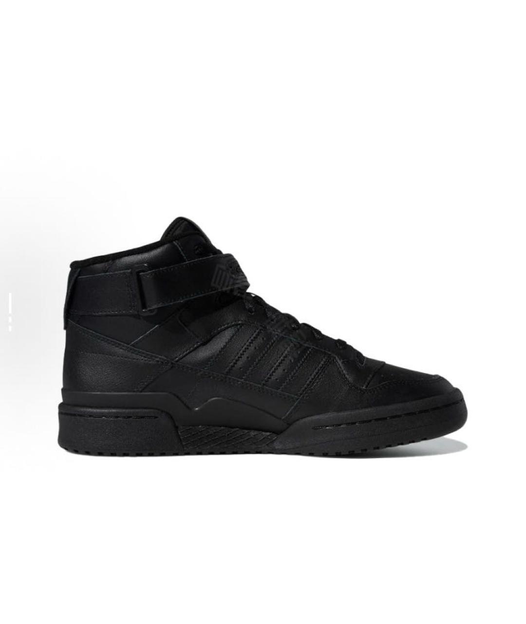 ADIDAS Черные кожаные высокие кроссовки / кеды, фото 3