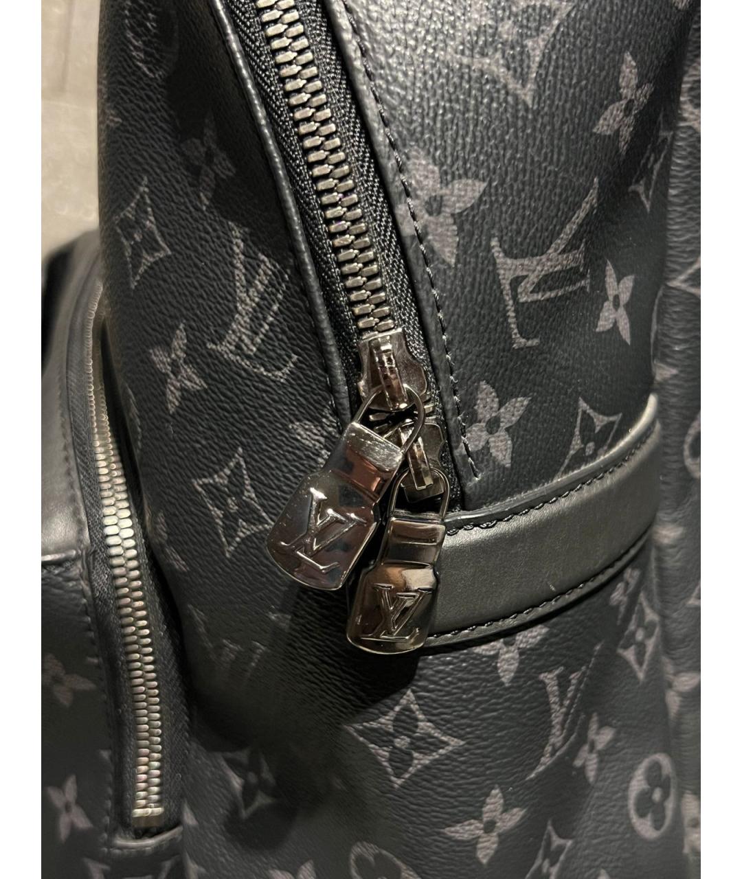LOUIS VUITTON Черный кожаный рюкзак, фото 7