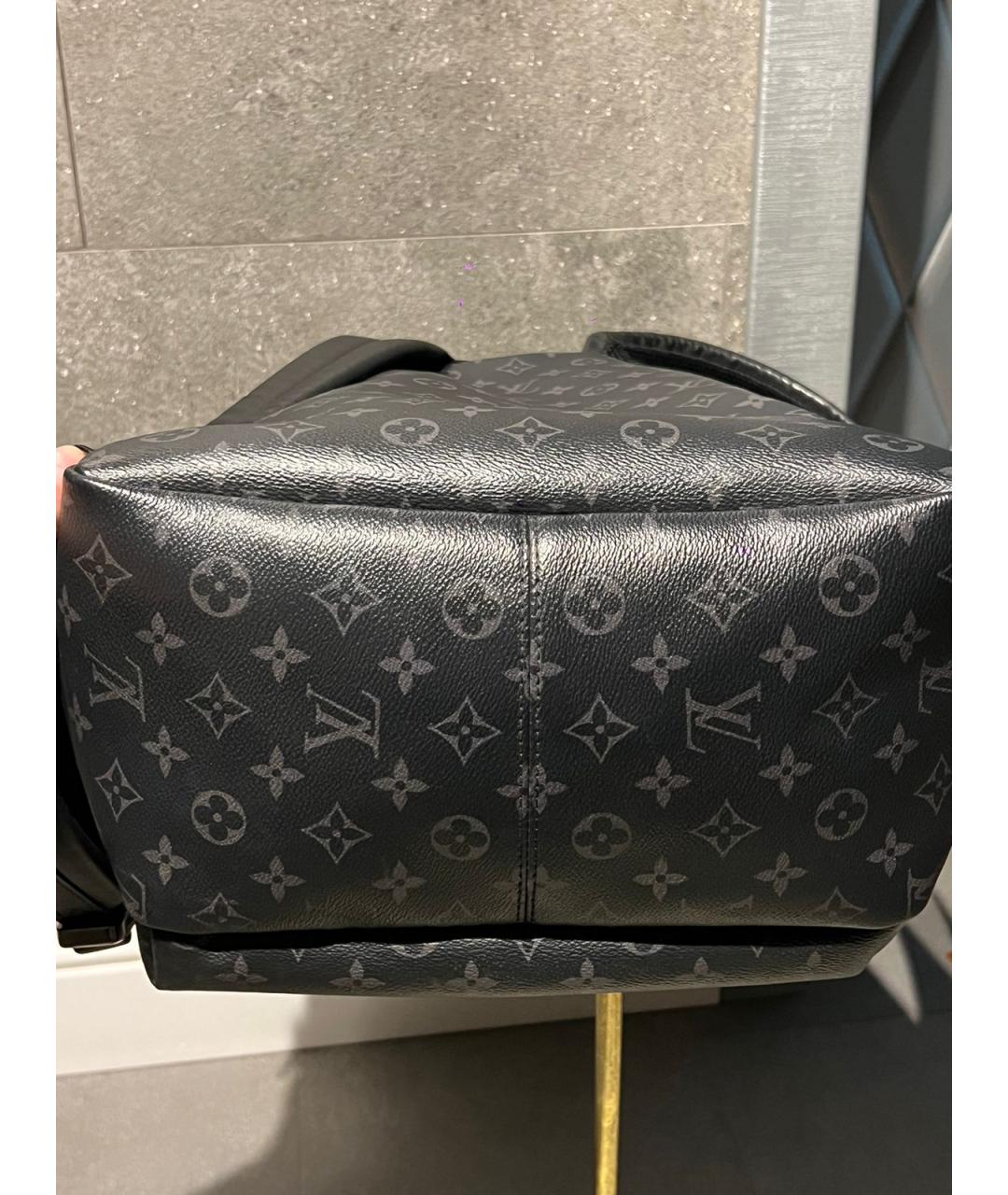 LOUIS VUITTON Черный кожаный рюкзак, фото 9