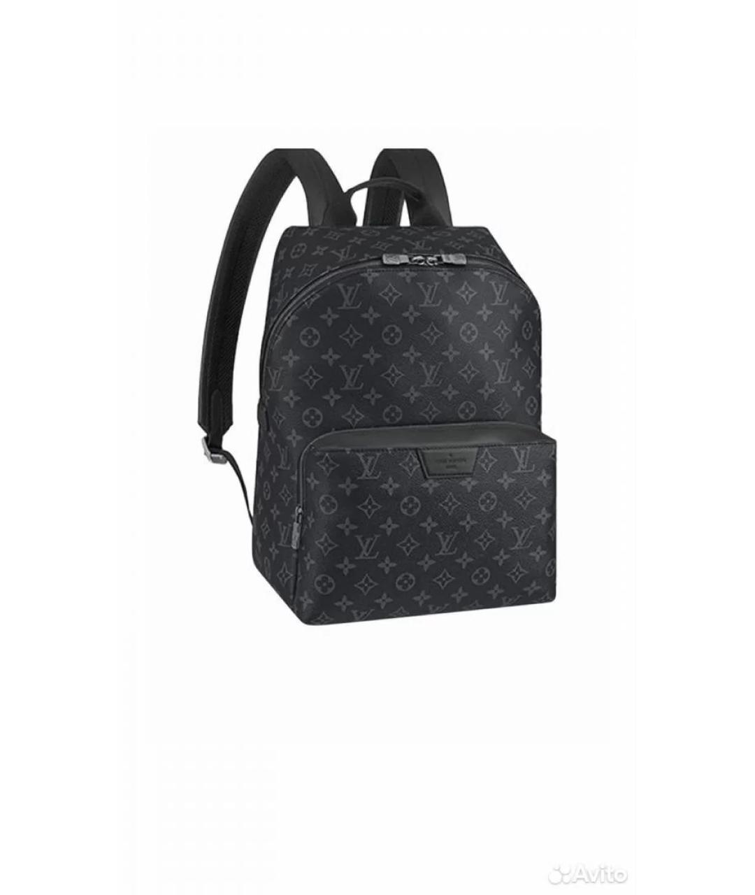 LOUIS VUITTON Черный кожаный рюкзак, фото 10